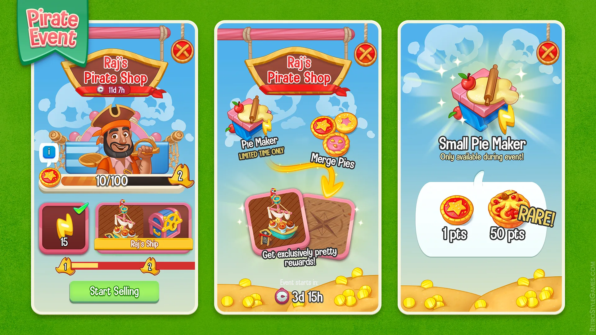 Casual UI/UX Design & Game Environments | Love & Pies