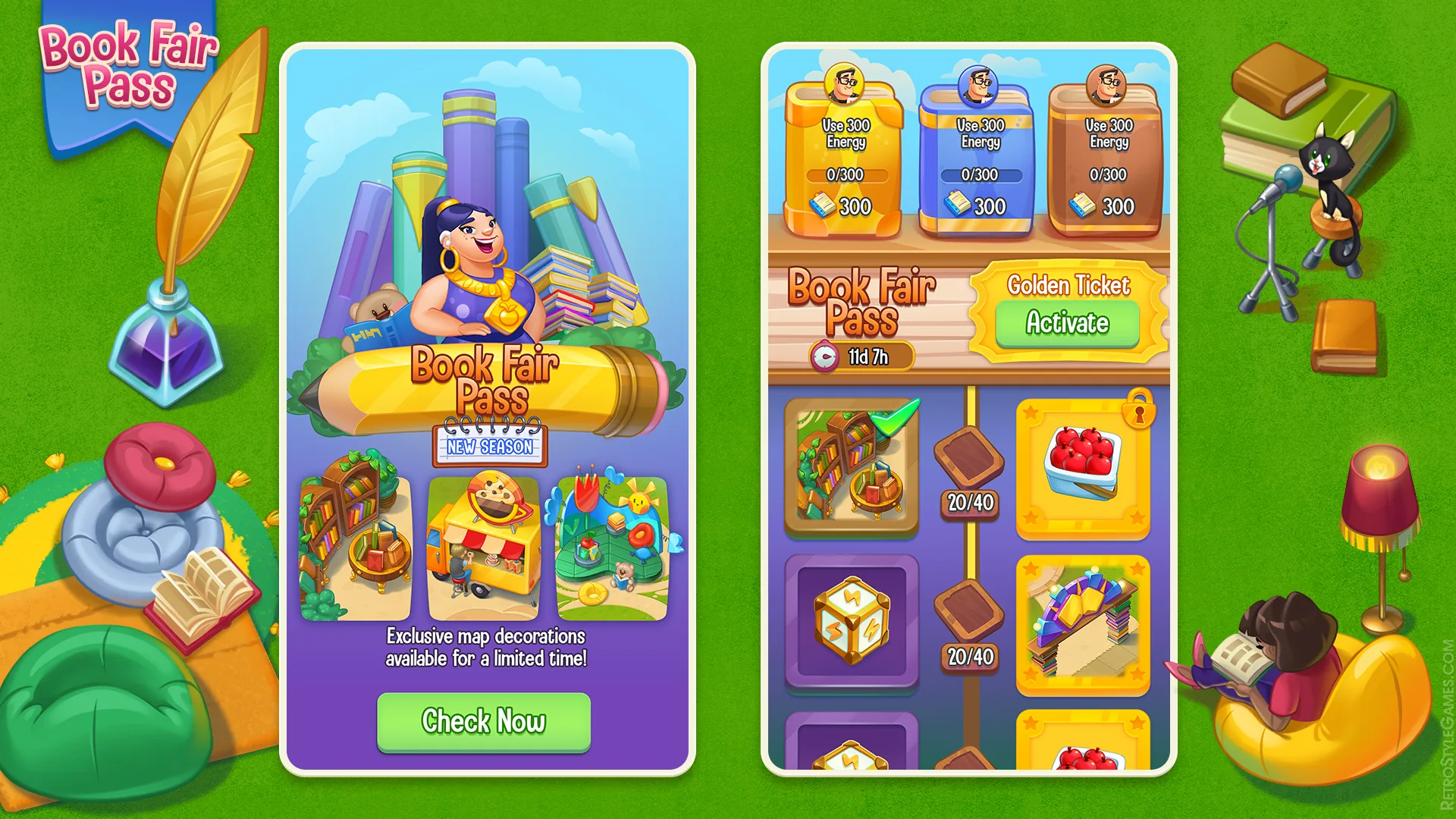 Casual UI/UX Design & Game Environments | Love & Pies